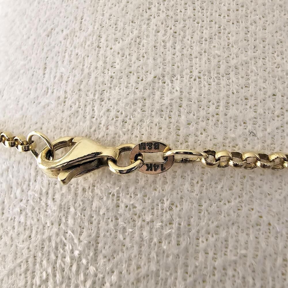 Vintage Elegant B&M 14K Gold Chain Necklace Black Yellow Smoky Gray Crystal Bead - Picture 5 of 7